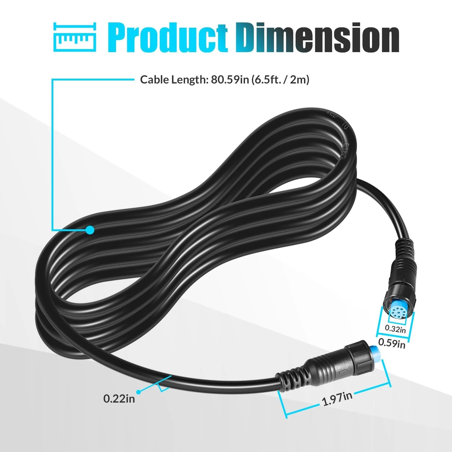 Outboard Network Cable 010-12528-30 for Garmin BlueNet - 6 ft Cat 6 Ethernet, GPSMAP, GMR Fantom Radar, GLS Sonar, GSD Modules