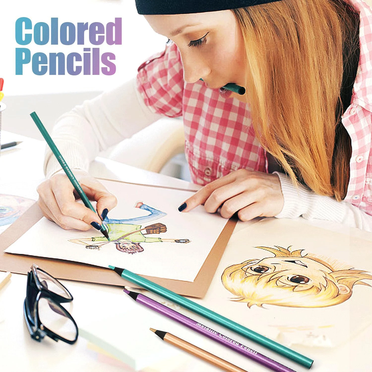 12/24 Colors Metallic Colored Pencils Lead Black Wood Color Pencil Graffiti Painting Creative Painting Color Pencil image 6