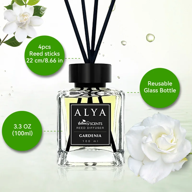 3.3oz Reed Diffuser Set with 14 Scents & 4 Incense Sticks | Long-Lasting Essential Oil Air Freshener | for Bedroom, Bathroom, Ho