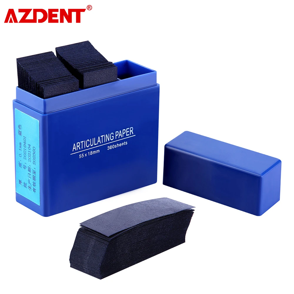 

300PCS AZDENT Dental 55*18mm Blue Articulating Paper Strips Dentistry Oral Teeth Whitening Material 55*18mm Dental Tools