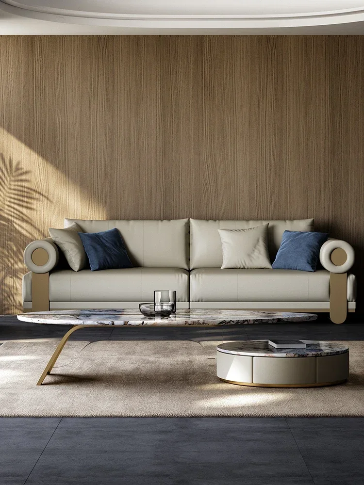 Natural Dali Stone Endtable Modern Minimalist Living Room Furniture Leaves Luxury Stone Endtable Combination