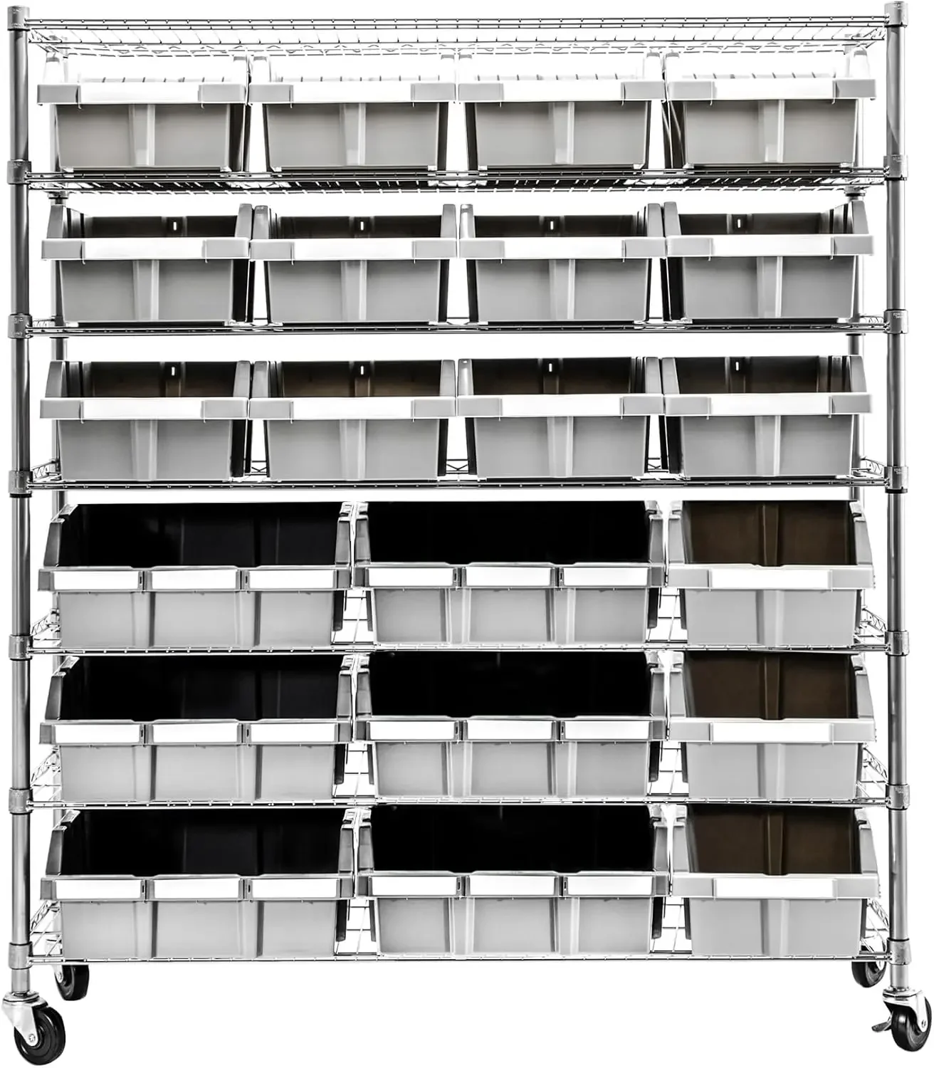 home.Heavy Duty NSF Bin Rack Solid Steel Wire Shelving Storage Unit, Patented Organizer for Garage, Warehouse