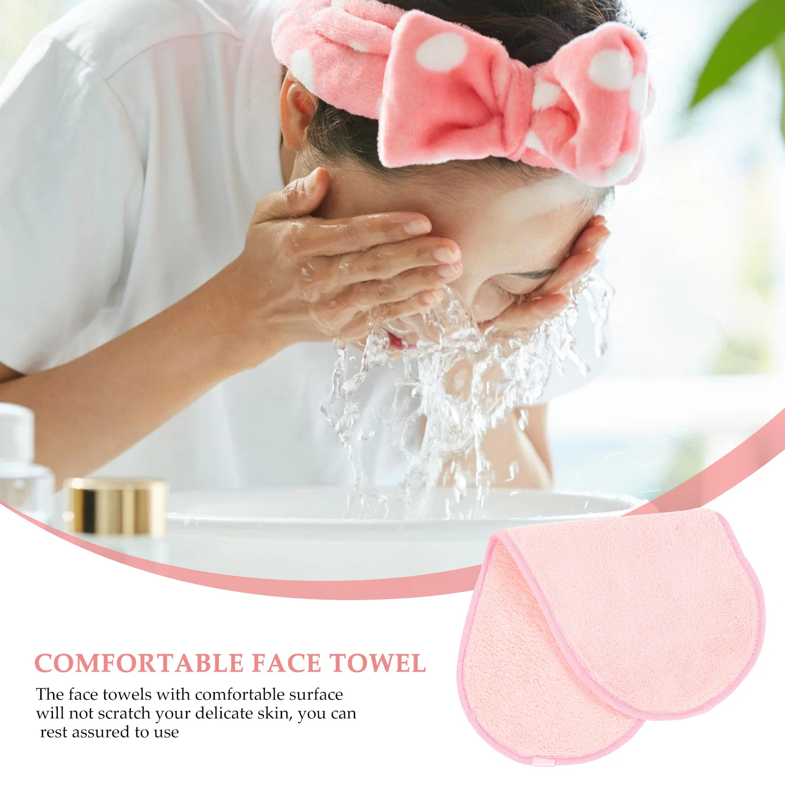 

5Pcs Face Towels Soft Reusable Makeup Remover Cloths for Washing Face Comfortable Skin-Friendly Portable Bathroom Camping Use
