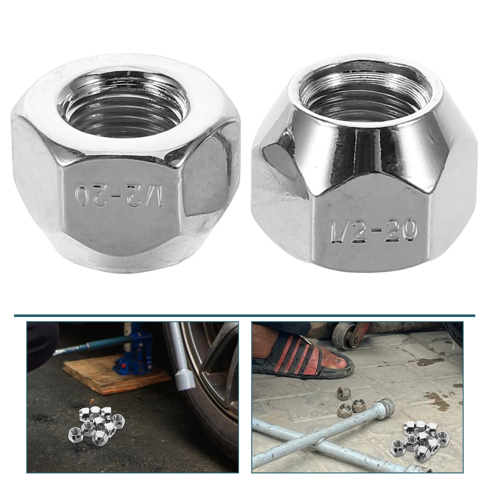 

10 Pcs Car Nuts Wheel End Automobile Tire Acorn Lug Boat Metal Hub Screws Trailer