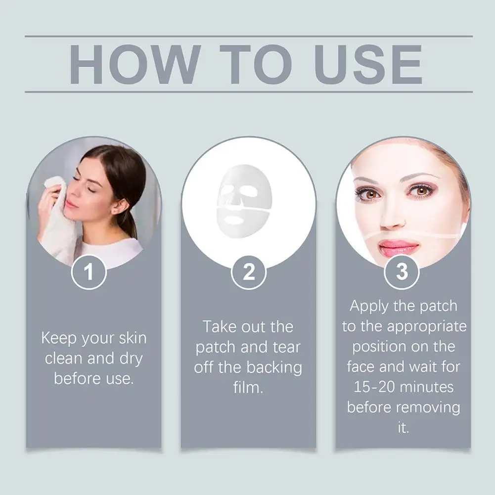 5PCs Collagen Facial Mask Hyaluronic Acid Hydrating Mask Wrap Deep Hydration Moisturizer Smoothing Feels light Facial Care Mask