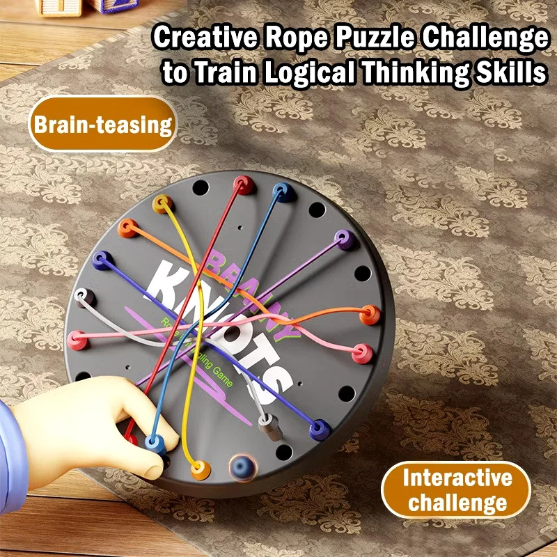 

22 см веревка, боевой вызов, играющий узел, декодирование веревки, семейная вечеринка, настольная игра, логическое обучение, развивающие игрушки для детей