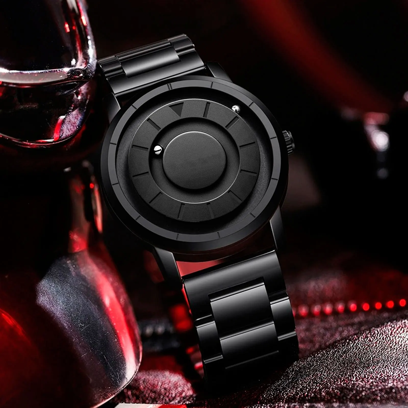 CHENXI Orologi da uomo delle migliori marche Cinturino in acciaio inossidabile Perlina in acciaio Orologio da uomo al quarzo in metallo a levitazione magnetica Tecnologia creativa