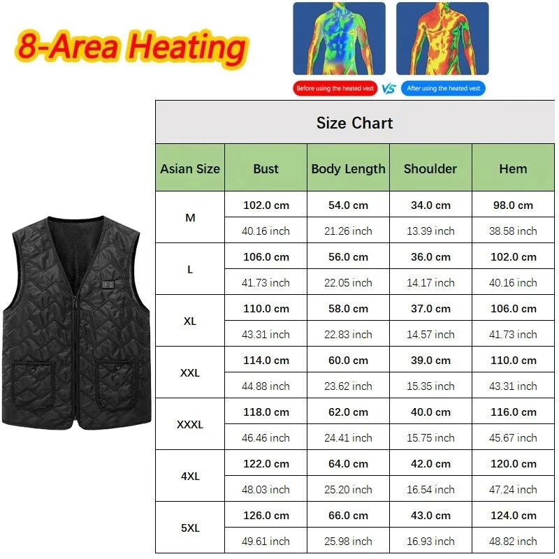 8-منطقة ساخنة سترة الخريف الشتاء النساء الدافئة ساخنة سترة الرجال ساخنة سترة دافئة عادية الرياضة في الهواء الطلق (لا تشمل بنك الطاقة) #4