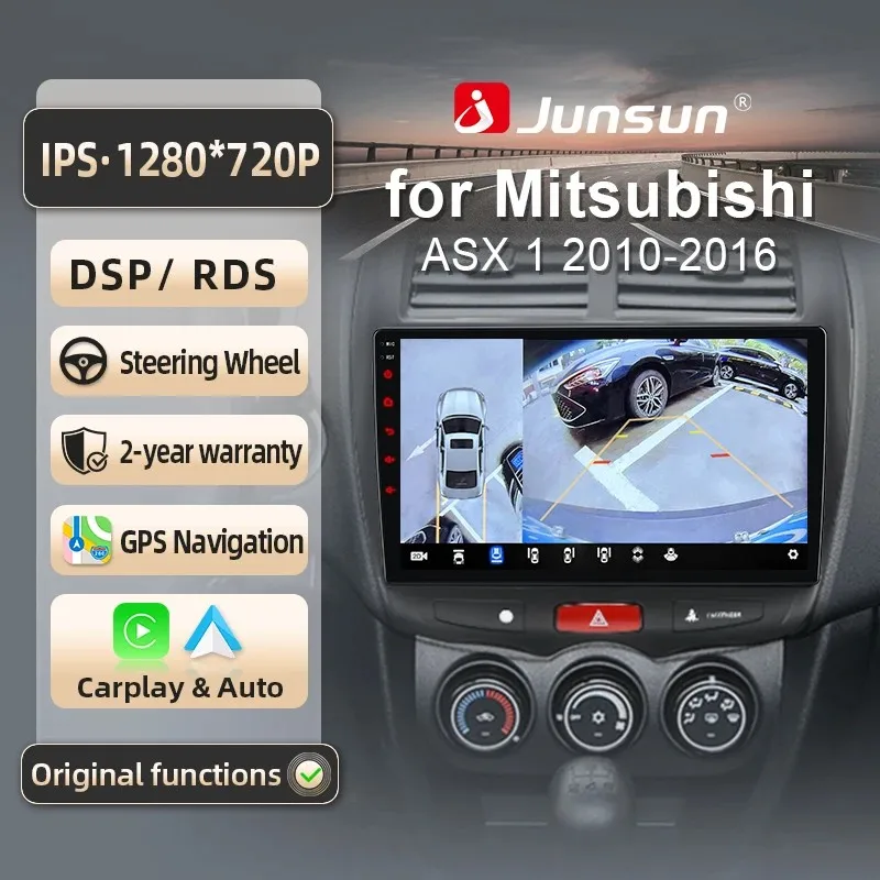 Image of Junsun für Mitsubishi ASX 1 2010-2016 10 Zoll 4GB 64GB Android 13 Autoradio GPS Navigation Carplay DSP Bluetooth FM Lenkradbedienung Unterstützung USB AUX Eingang Rückfahrkamera Bereit 1080P Video