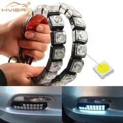 1x branco à prova dwaterproof água sinal de volta flexível condução luz do dia nevoeiro lâmpada advertência estilo do carro lâmpadas diurnas 6led auto led