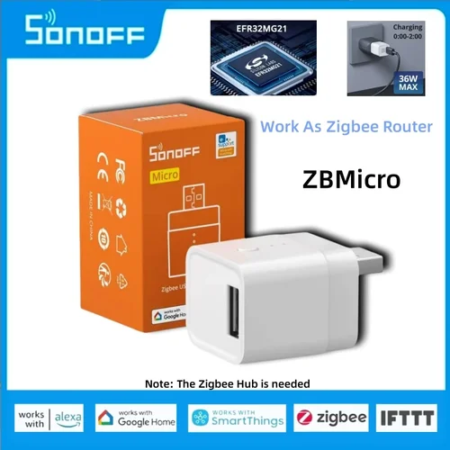 SONOFF Zbmicro Zigbee Micro Usb interruptor inteligente DC5-22V sincronización USB 3,0 adaptador como enrutador compatible con Alexa Google Smartthings Hub