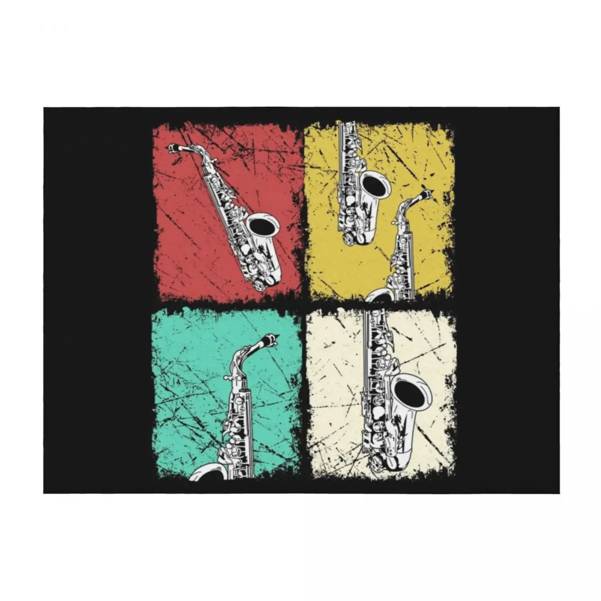 

Saxophonist Gift Men Women Jazz Music Saxophone Throw Blanket Nap for winter Personalized Gift Blankets