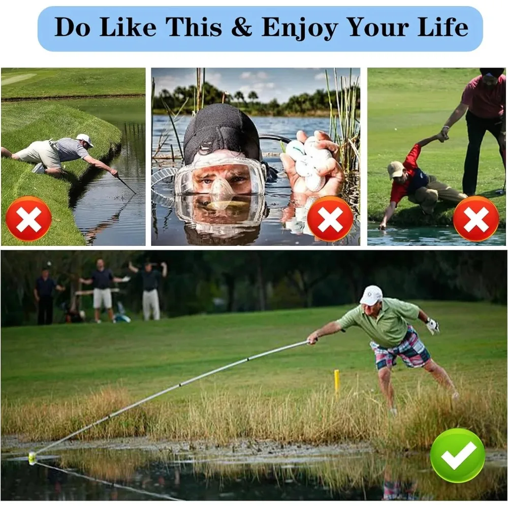منتقي كرات الجولف، مسترد كرة الجولف المائي التلسكوبي المحمول مع مغرفة قفل أوتوماتيكية رائجة البيع #5