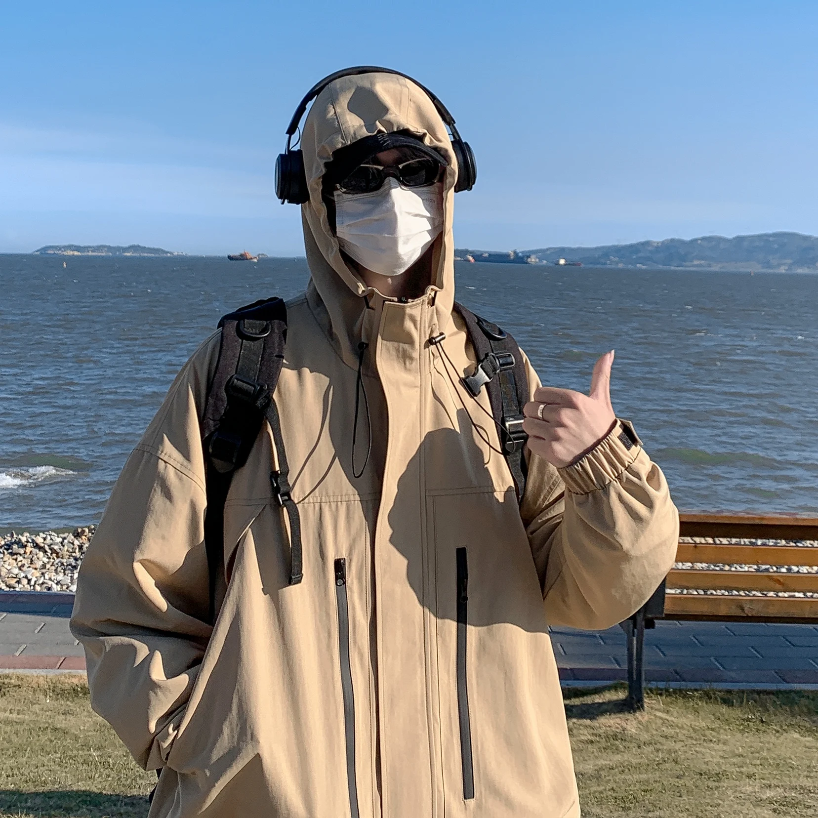 

Мужская повседневная спортивная куртка для активного отдыха, весна-осень 2024, новая, свободного кроя, для походов, с молнией, ветрозащитная, с длинными рукавами, однотонная