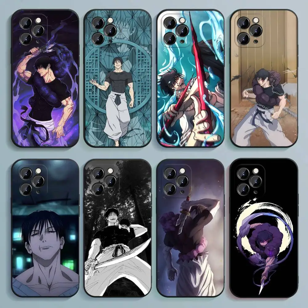 

Toji Fushiguro Jujutsu Kaisen Phone Case For iPhone 17,16,15,14,13,12,Pro,Max,Plus,E,SE4,Air,Mini Black Soft Cover