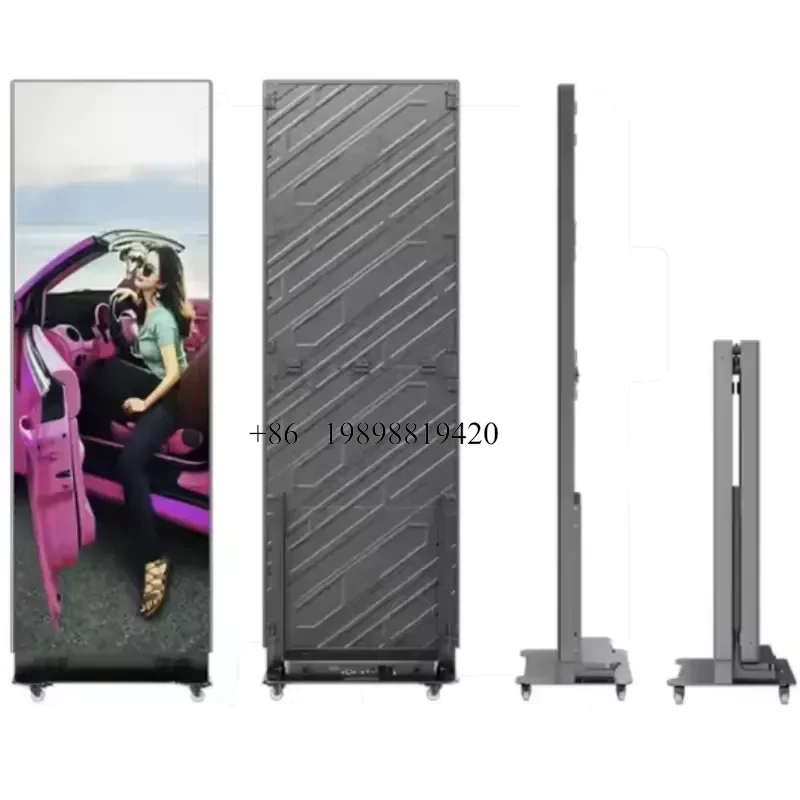 Wmwmnu for WIFI Control Floor Standing Indoor LED Foldable Poster Screen Digital Video Advertising Folding customized product