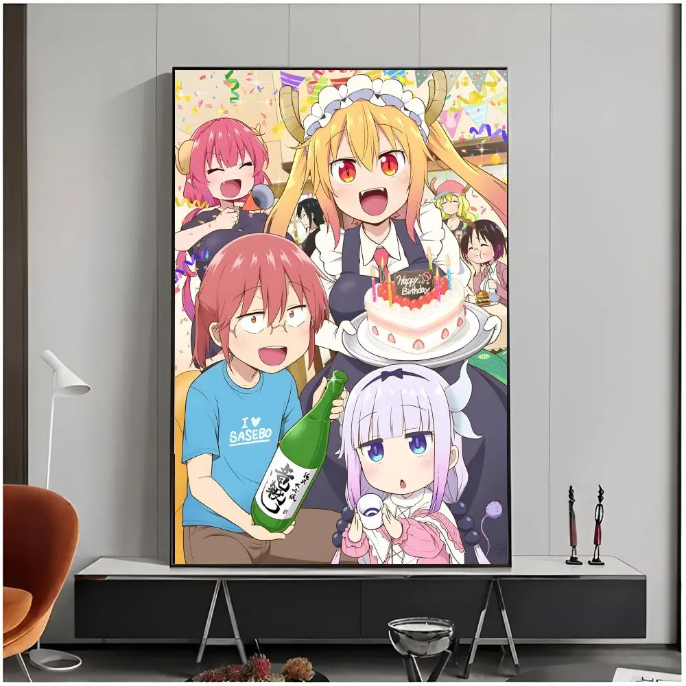 Cozy Fantasy Anime M-Miss Kobayashis Dragon Maid Poster Living Room Bedroom Decorative Print Unframed Decor