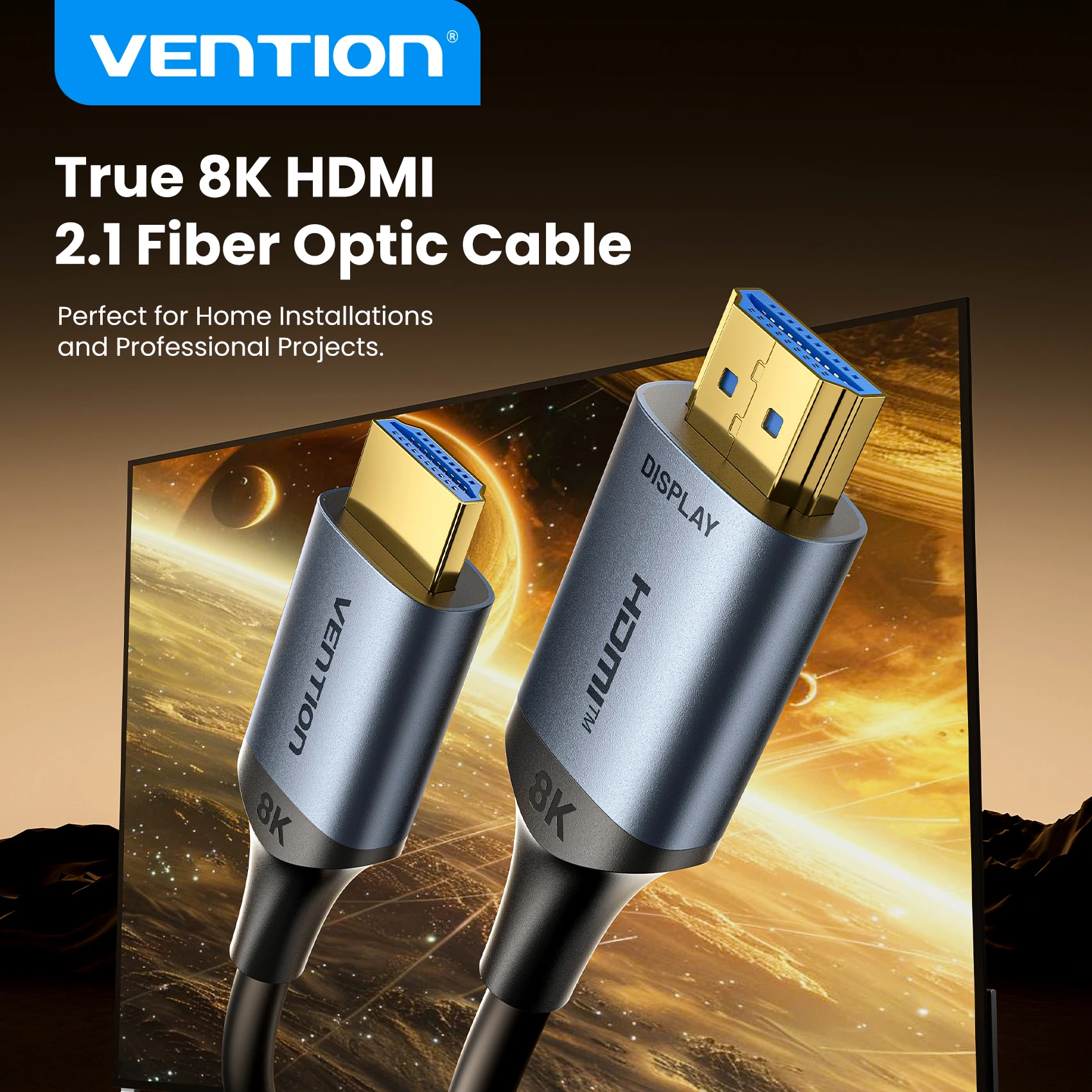 Vention 8K Fiber Optic HDMI 2.1 Cable 4K240Hz Dynamic HDR/VRR/ALLM/HDCP 2.3 Compatible for Samsung LG TV Box PC PS5/4 HDMI Cable
