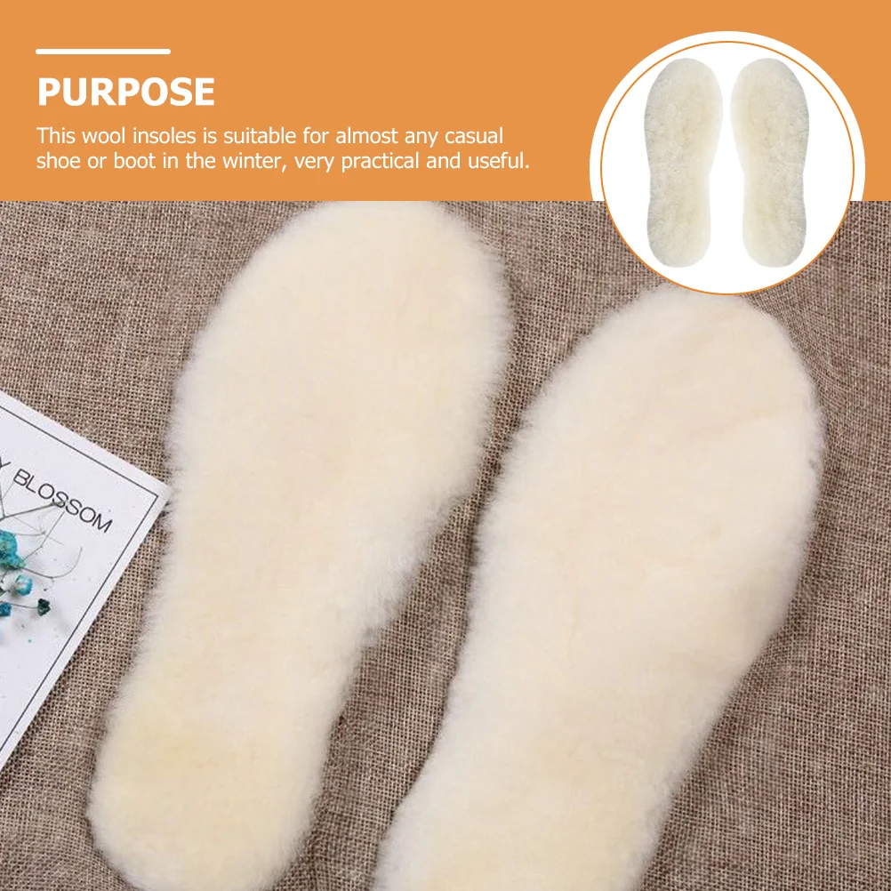 Insoles Boot Inserts for Women Inner Shoes Cushions Cushioned Winter Wool Liners