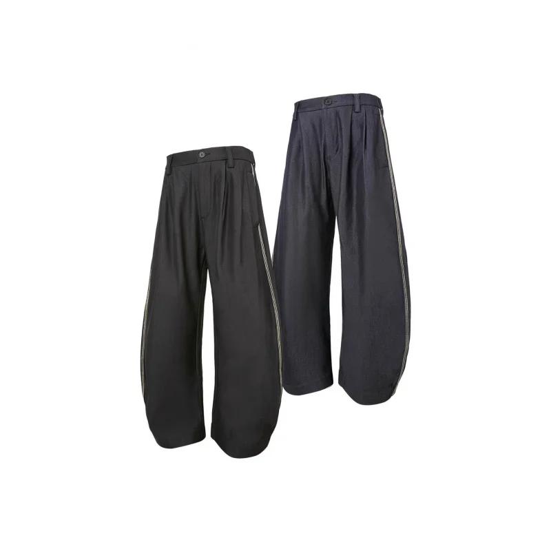 

EME Ретро Повседневный стиль Scimitar Трикотажные свободные нишевые брюки высокого класса для мужчин и женщин