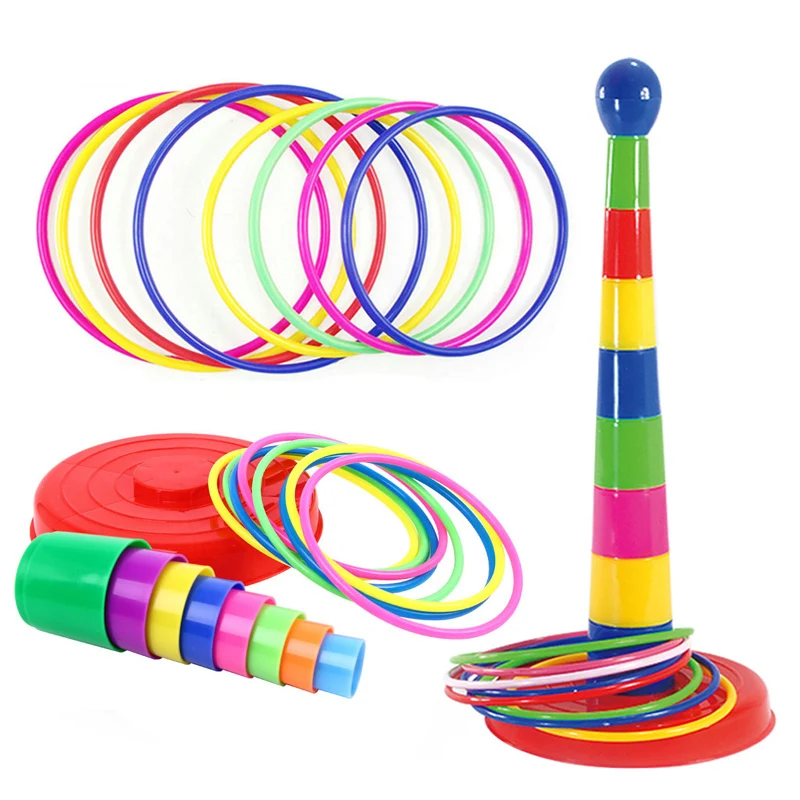 

Children Outdoor Fun & Toy Sports Circle Ferrule Stacked Layers Game Parent-Child Interactive Ferrule Throwing Game Kids