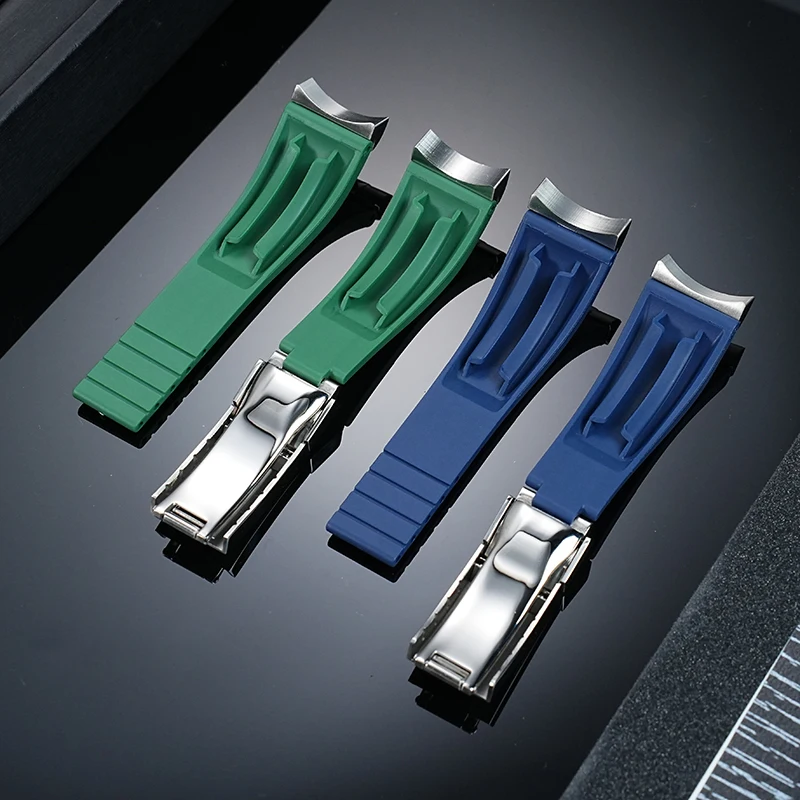 TUDOR Black Bay 1958 M79030 M79230/79220 M7939G1 고무 시계 밴드 접이식 버클 스타일 시계 스트랩 방수 스포츠 벨트