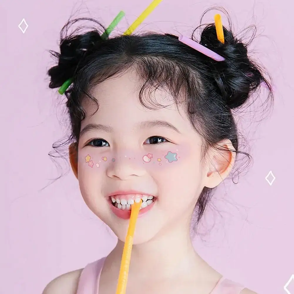 Tymczasowe brokatowe tatuaże na twarz, akcesoria do makijażu, wielokolorowe naklejki do makijażu twarzy, modne style, tatuaże do makijażu policzków, zestaw 10 sztuk.