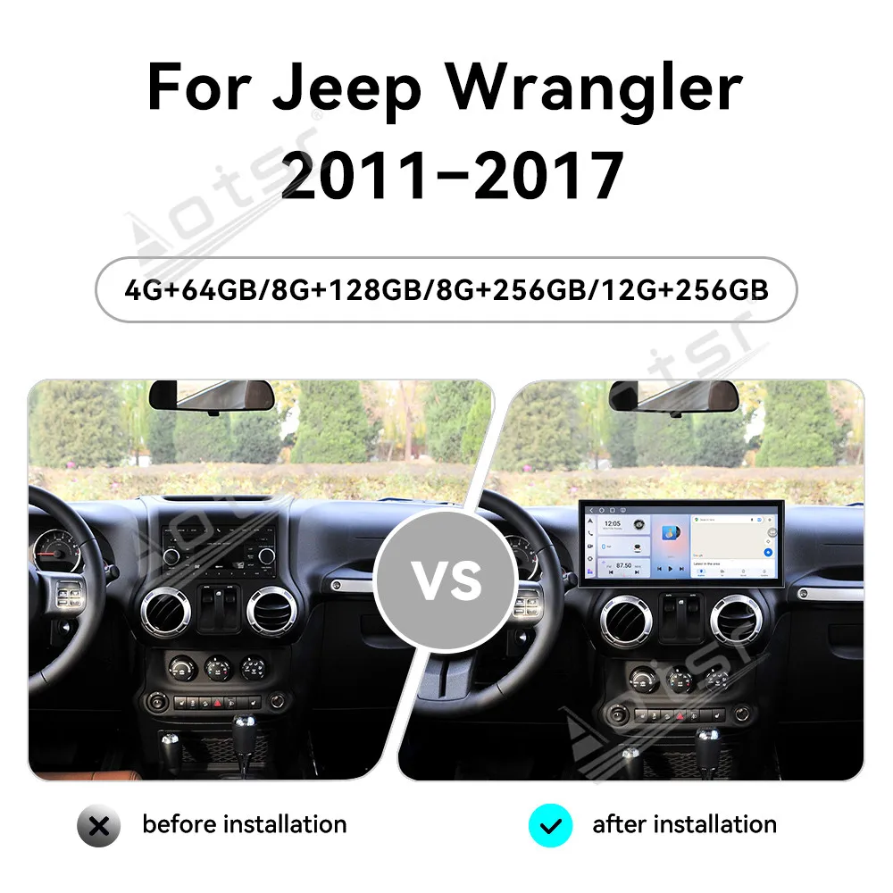 CarPlay 15.8’’ Android 15 For Jeep Wrangler   2011-2017 Carplay  Car gadgets Car GPS Navigation HD Screen Multimedia Player Head