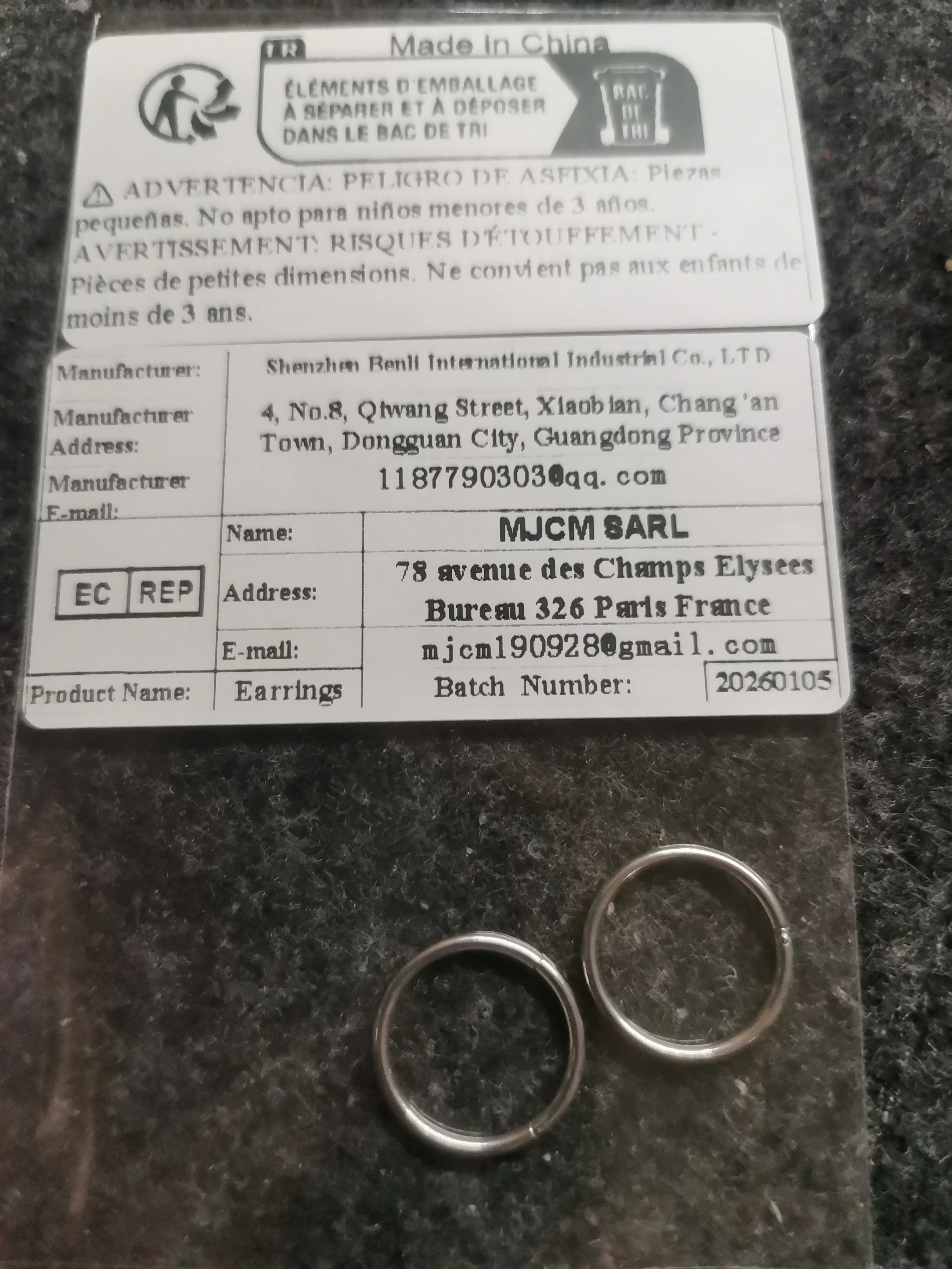 25mm Titanium 316L Stainless Steel Circle Hoop Earrings Black Vacuum Plating No Fade Anti-allergy