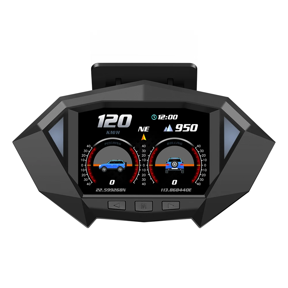 Nuovo P1 OBD LCD ad alta definizione montato su auto HUD Head Up Display misuratore di pendenza dell\'altitudine della velocità del veicolo