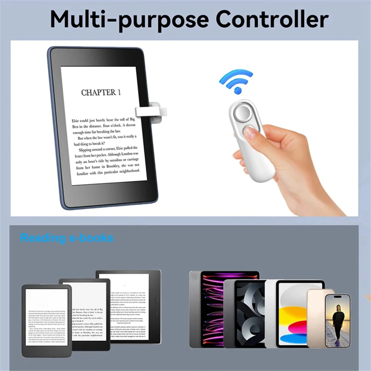 

【2025-Electronics】{Remote Control Page Turner Clicker Phone Camera Video Record Remote Triggers Clicker Page Turner for Kindle
