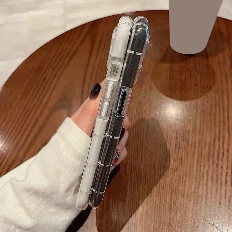 Luxury Luminous Color Frame Case For iPhone 14 13 Pro Max Transparent Shell For 11 12 Pro Max Shockproof Silicone Cover