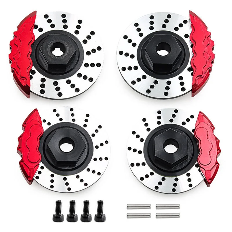 ABJL-RC Car Upgrade Aluminum Alloy Brake Disc + Calipers Kit For 1/10 TRAXXAS 4-TEC DRIFT FORD MUSTANG RC Car Accessories
