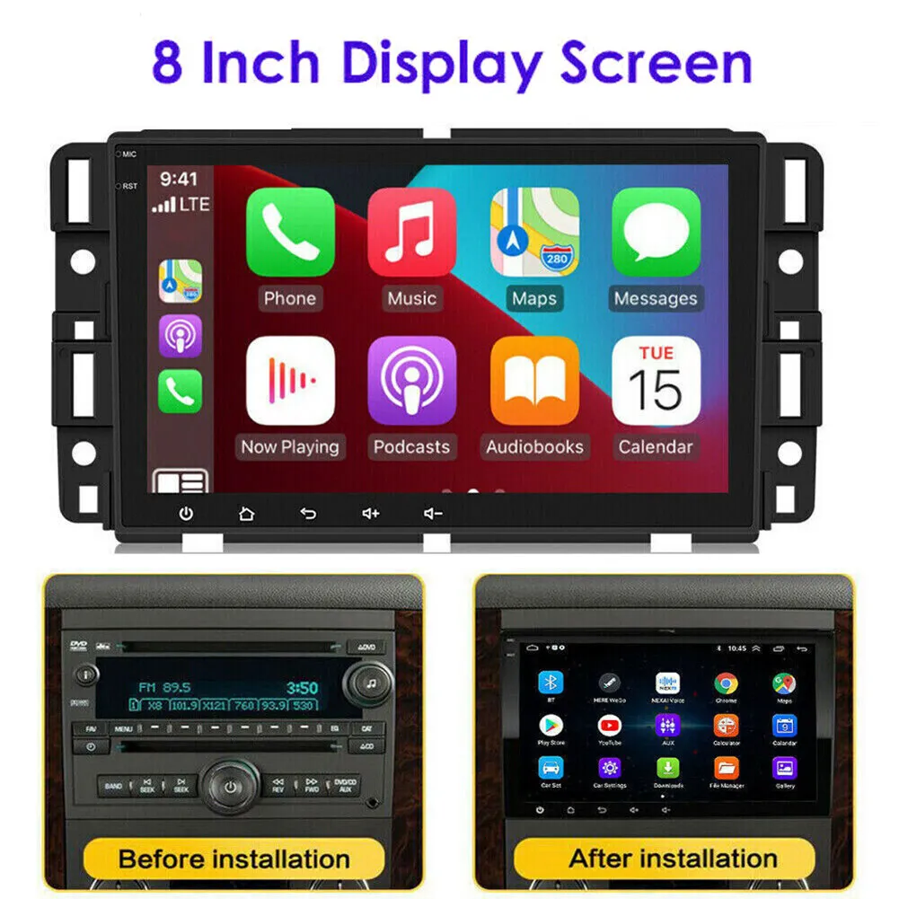 8inch Car Stereo Radio GPS Navi Compatible for ChevroletGMC Android 13 with Carplay&Android auto