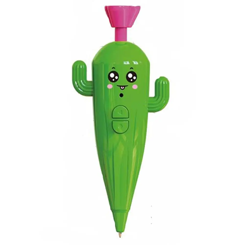 

Забавный диктофон с морковным баклажаном, ручка для записи граффити, новинка, милая шариковая ручка 2 в 1, кукуруза, кактус, 60S, звуковой рекордер