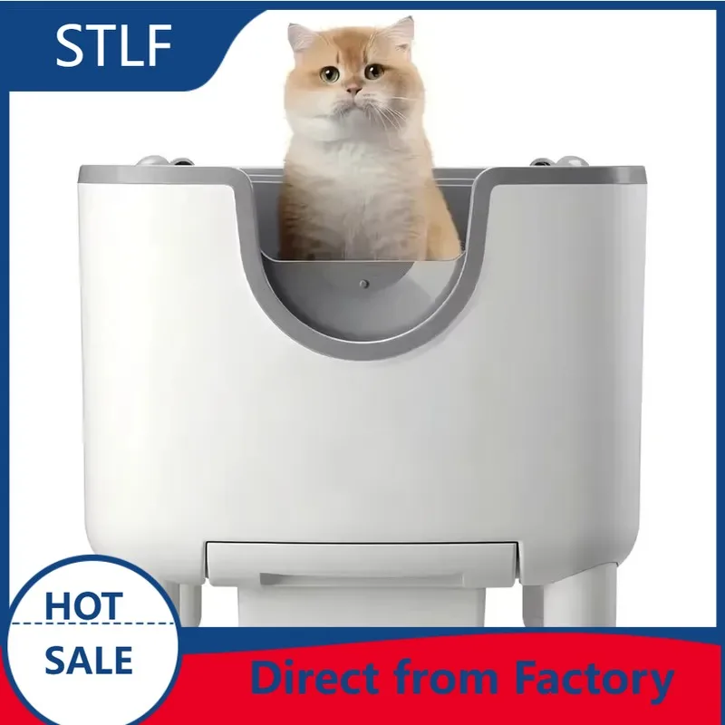 STLF Closed automatic self-cleaning smart cat box, plastic material, large capacity, deodorizing function, easy to