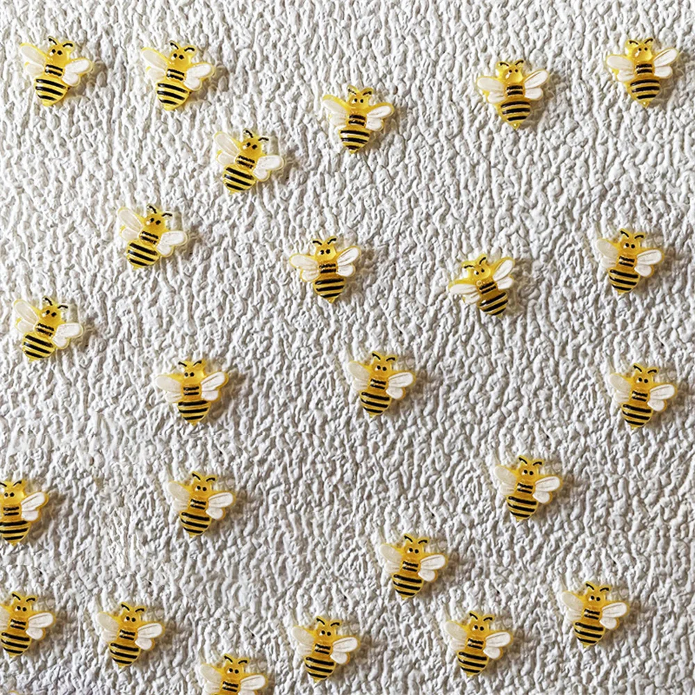 Resina colorida Nail Art Charms, Urso, Abelha, Inseto para Unhas, Decoração DIY, Vividamente, Amarelo Cartoon Abelha Forma, Manicure Decors, 20pcs