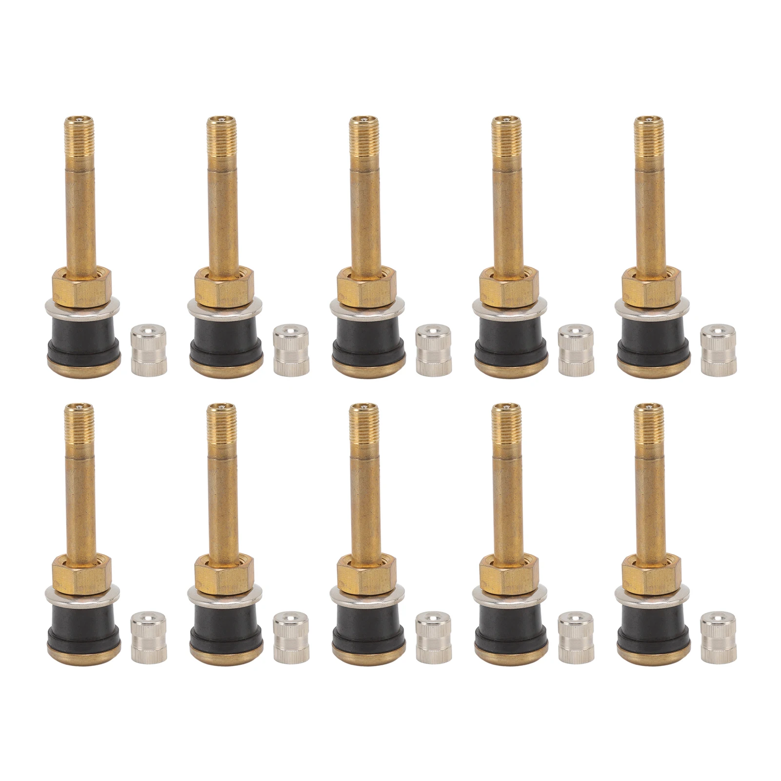 10 Pcs Valve Stems Straight Brass Heavy Duty Clamp in Tubeless Truck Tire Valve  Tubeless Valve Stems Clamp in Valve Stem