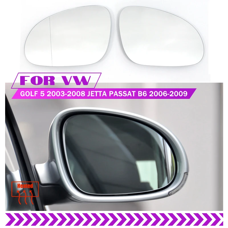 Für VW Golf 5 MK5 Jetta Passat B6 2005–2009 links rechts beheizter Spiegel blau weiß Glaslinse Ersatz 3C 0857521   3C 0857522
