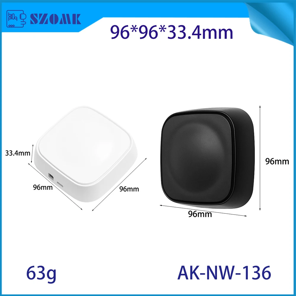 SZOMK 96x96x33.4mm PC Smart Gateway Enclosure for Infrared Remote Forwarding and Wireless Router Electronics Housing