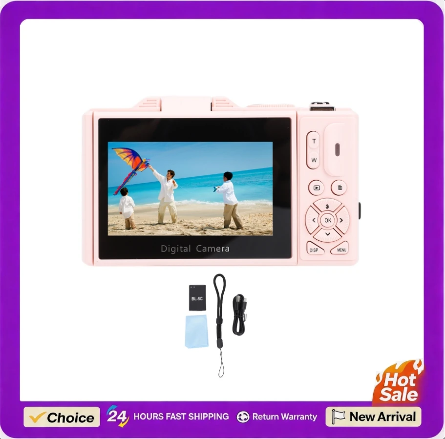 

5K Digital Camera for Photography WiFi 75MP Vlog Camera Autofocus Video Camera 3 Inch 180 Degree Flip Screen 18X Digital Zoom