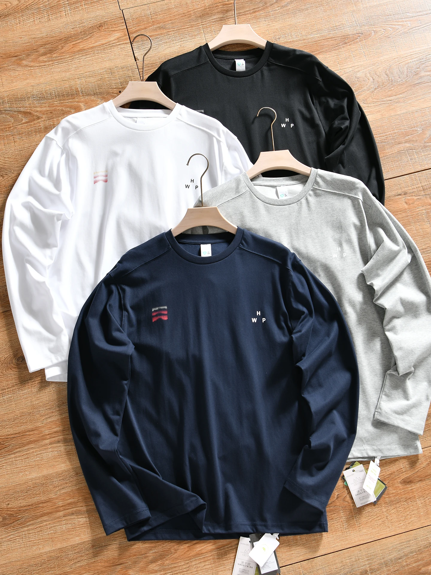 Men's Autumn Winter Outdoor Casual Sports Quick Dry Long Sleeve T-Shirt Breathable Moisture Wicking Loose Fit round Neck Print