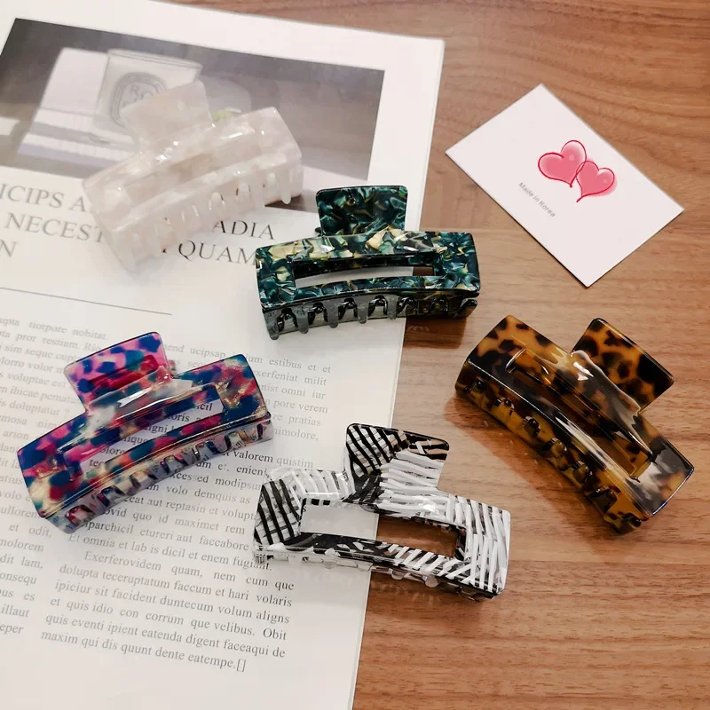 7.8cm High-quality Women Geometric Clips Hair Barrettes Acetate Fashion Hairpins Perfect Gift Sweet Hair Clips