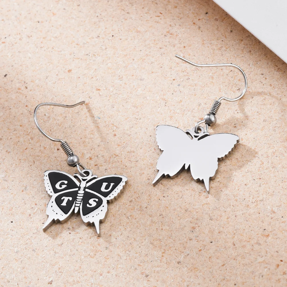 Dark Gothic Butterfly Drop Earring Retro Aesthetics Jewelry for Women Girls Dangle Earrings Jewelry Accessories Gifts