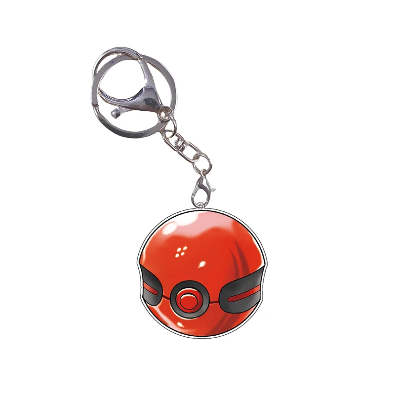 Pokemon Keychain Poke Ball Great Ultra Master Safari Love Heal Ball Anime Game Characters Self Made Acrylic Pendant Decoration