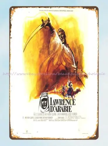 1962- Lawrence of Arabia metal tin sign garage design ideas