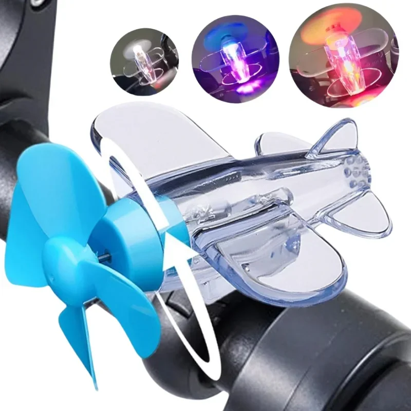 

Wind Powered LED Lights Rotating Airplane Motorcycle Handle Decorations Safety Riding Warnings Motorcycle Decorations