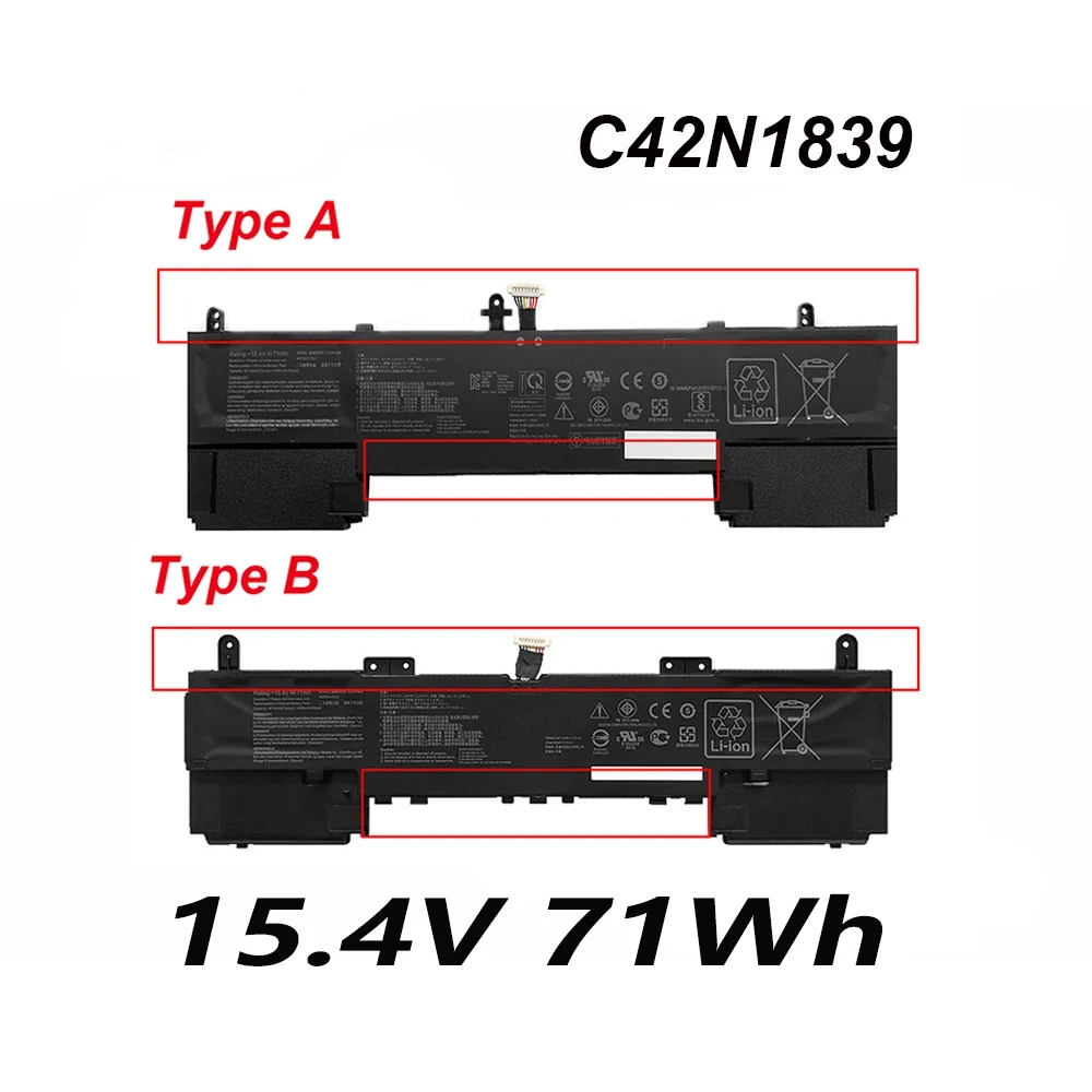 

C42N1839 15,4 V 71Wh 4614mAh Аккумулятор для ноутбука ASUS Zenbook 15 Q546F UX534FTC UX534FT UX563FD UX534FA UX533FD