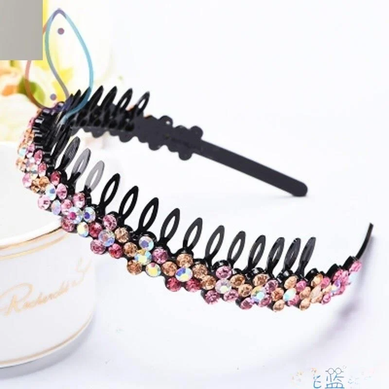 

Women's Hairband Comb Headband Mom Style Outgoing Anti-slip Toothed Hair Clip Fashionable Korean Diamond Crystal Embellished