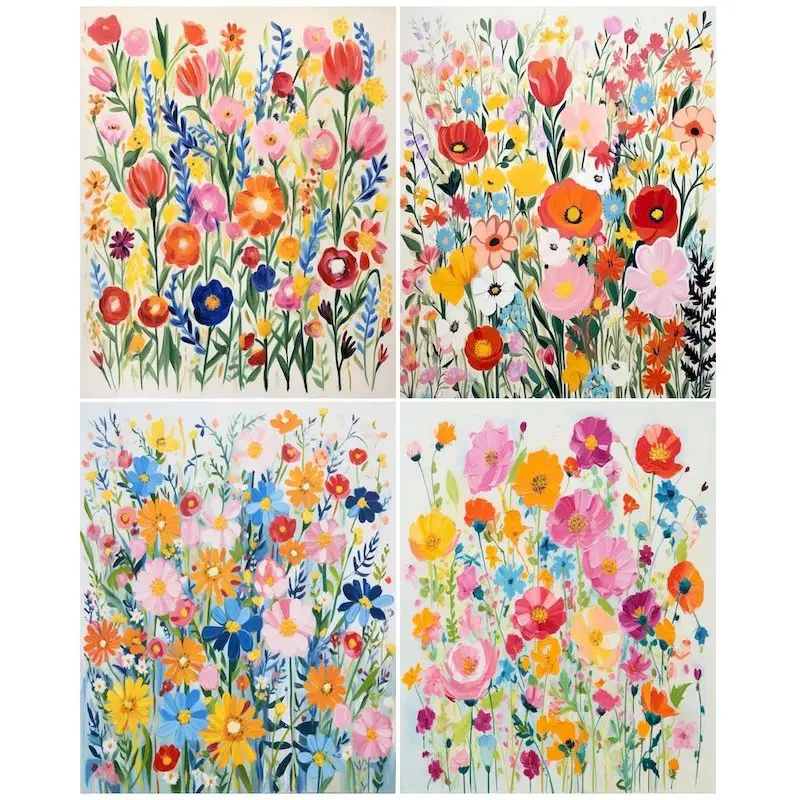 

CHENISTORY Pictures By Number Flower Drawing On Canvas Acrylic Wall Art Painting By Number Personalized Gift Home Decoration
